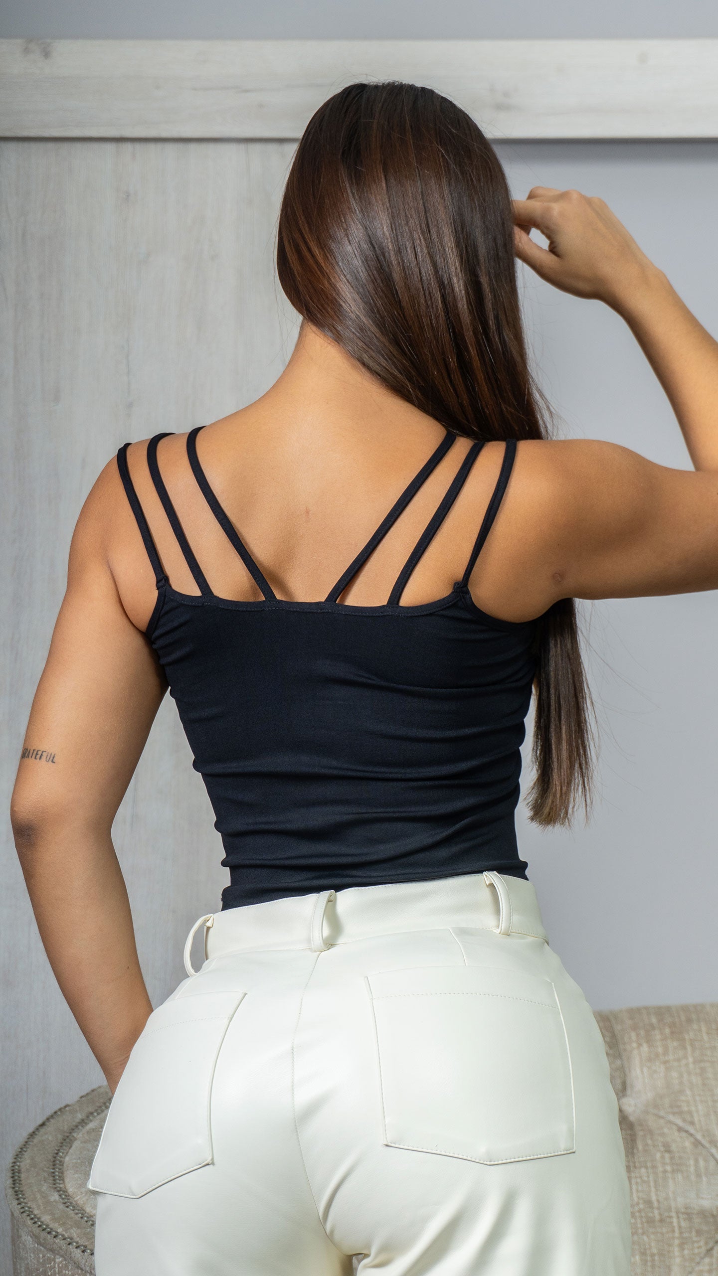 Blusa De Tiras Múltiples Con Detalle De Estampado 17502
