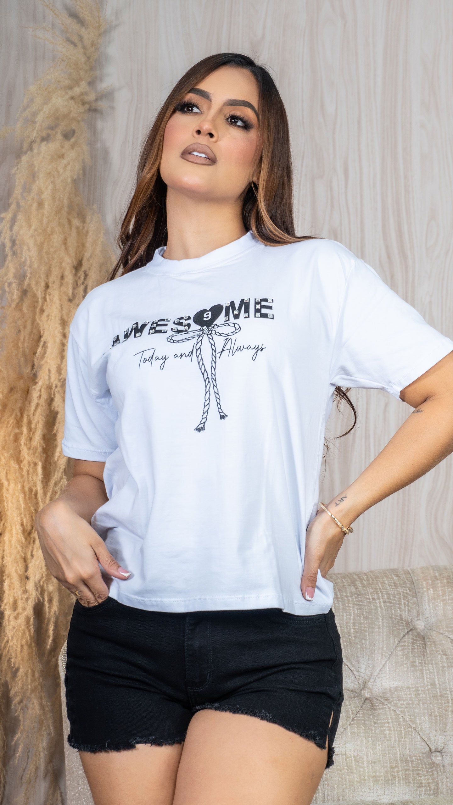 Camiseta Manga Corta Estilo Oversize En Algodón 17199